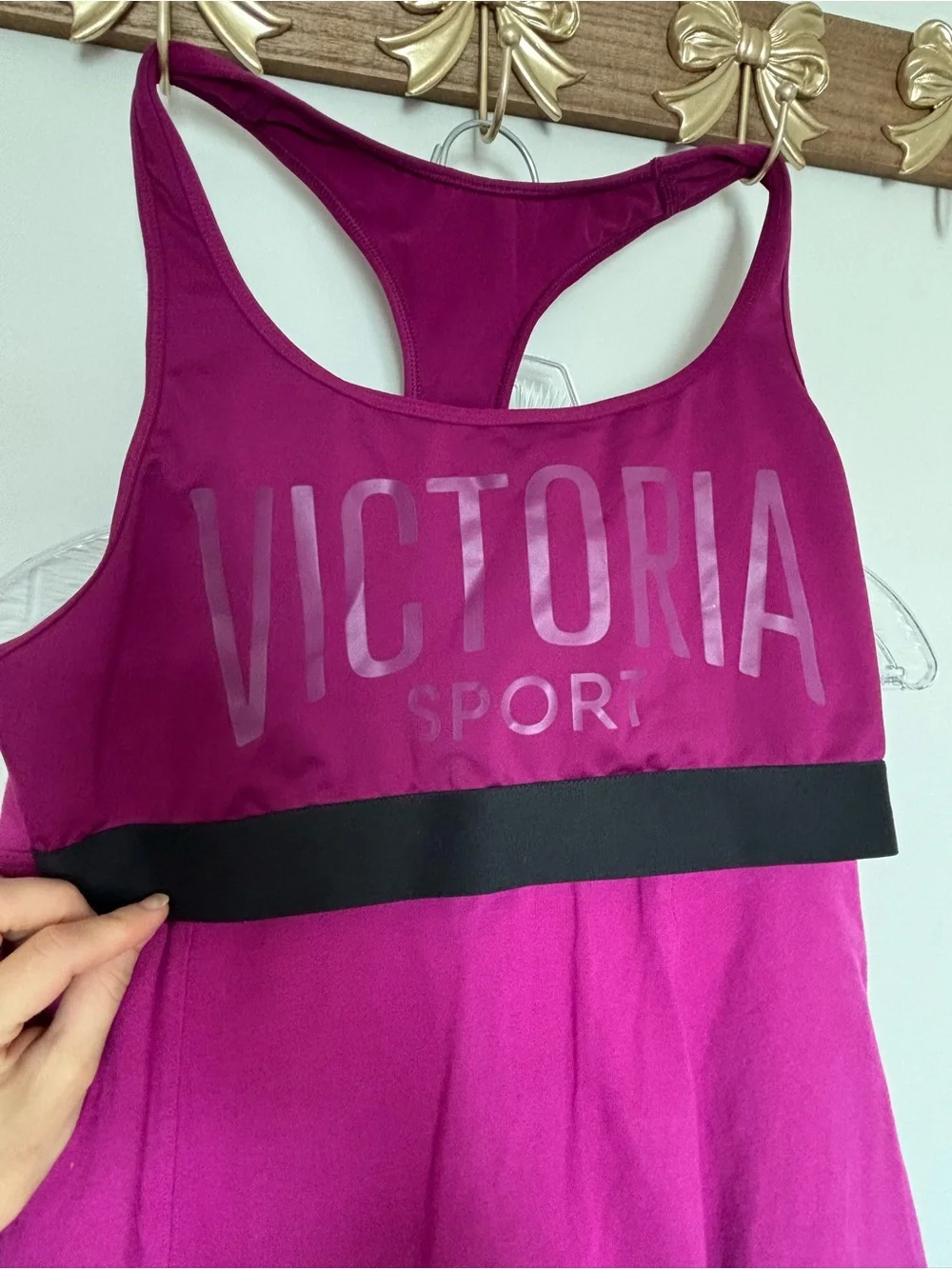 PINK Victoria's Secret Magenta Racerback Skort with matching bra set